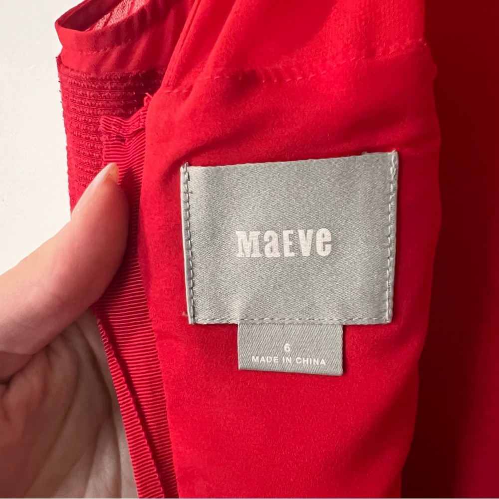 Maeve Anthropologie Red Lattice Dress - Picture 7 of 8
